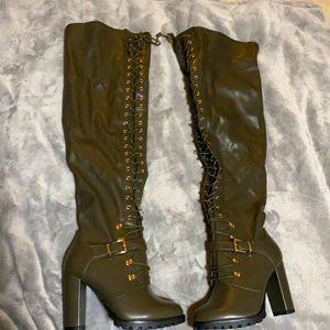 Thigh high heel boots